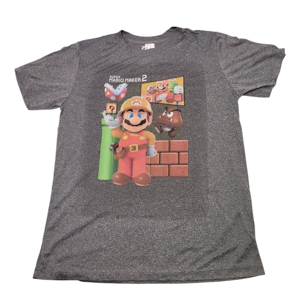 Super Mario Brothers 2 - Nintendo - Short Sleeve Tee - Gray - Size Large